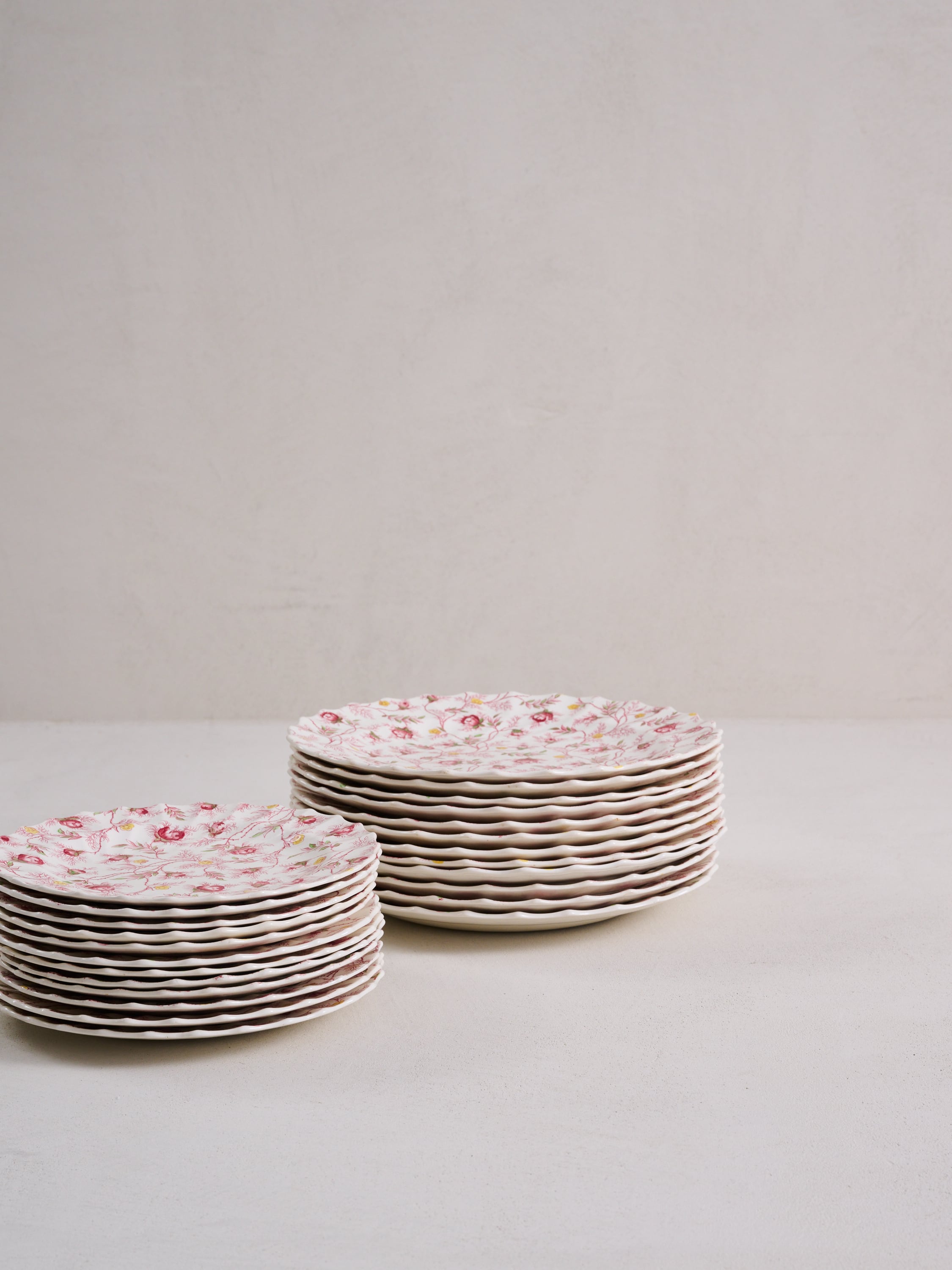 Spode Rosebud Chintz Plates Sets | Ken Fulk