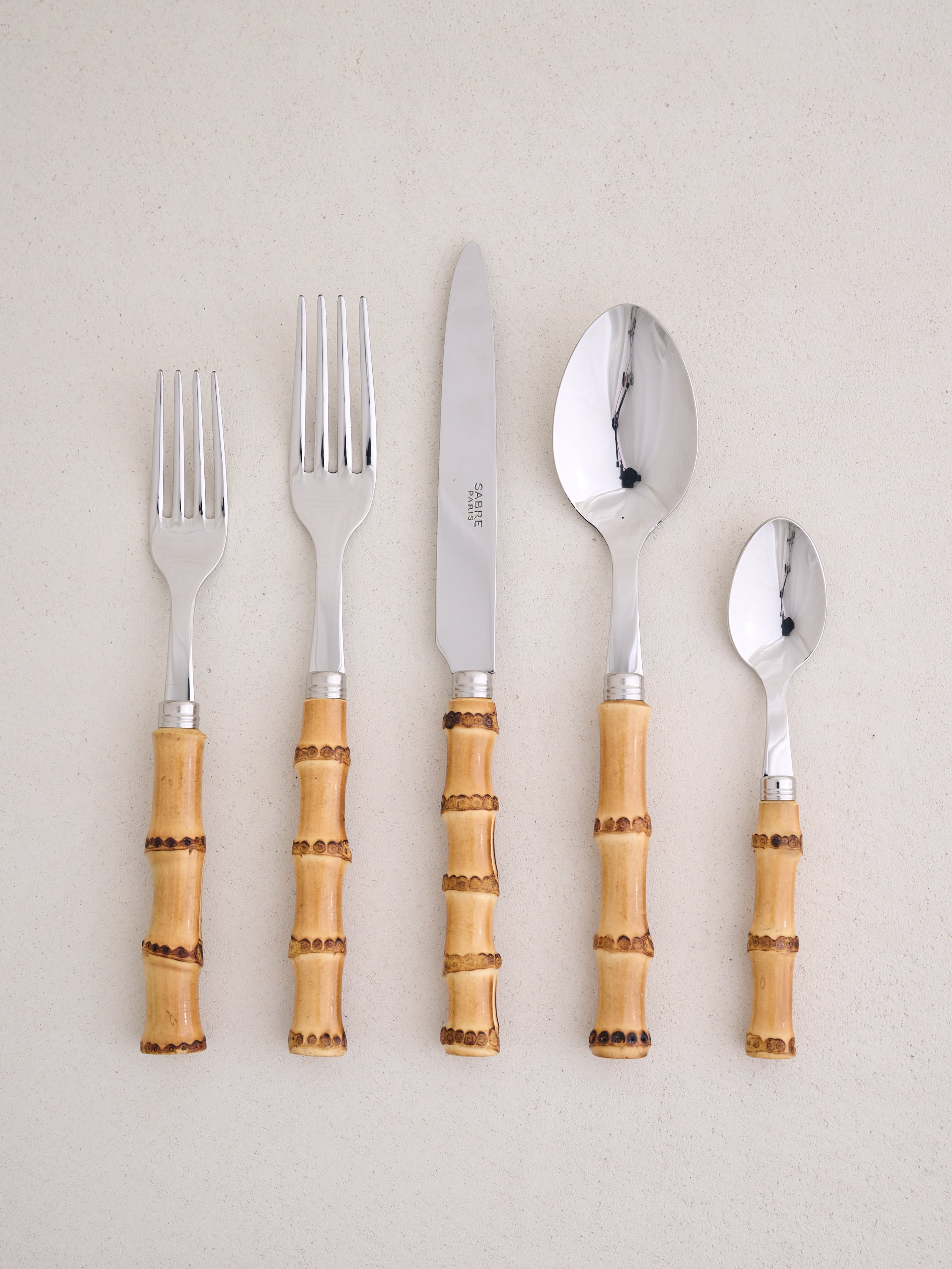 Sabre Bamboo Handled Dinner Flatware, Set of 6 | Ken Fulk