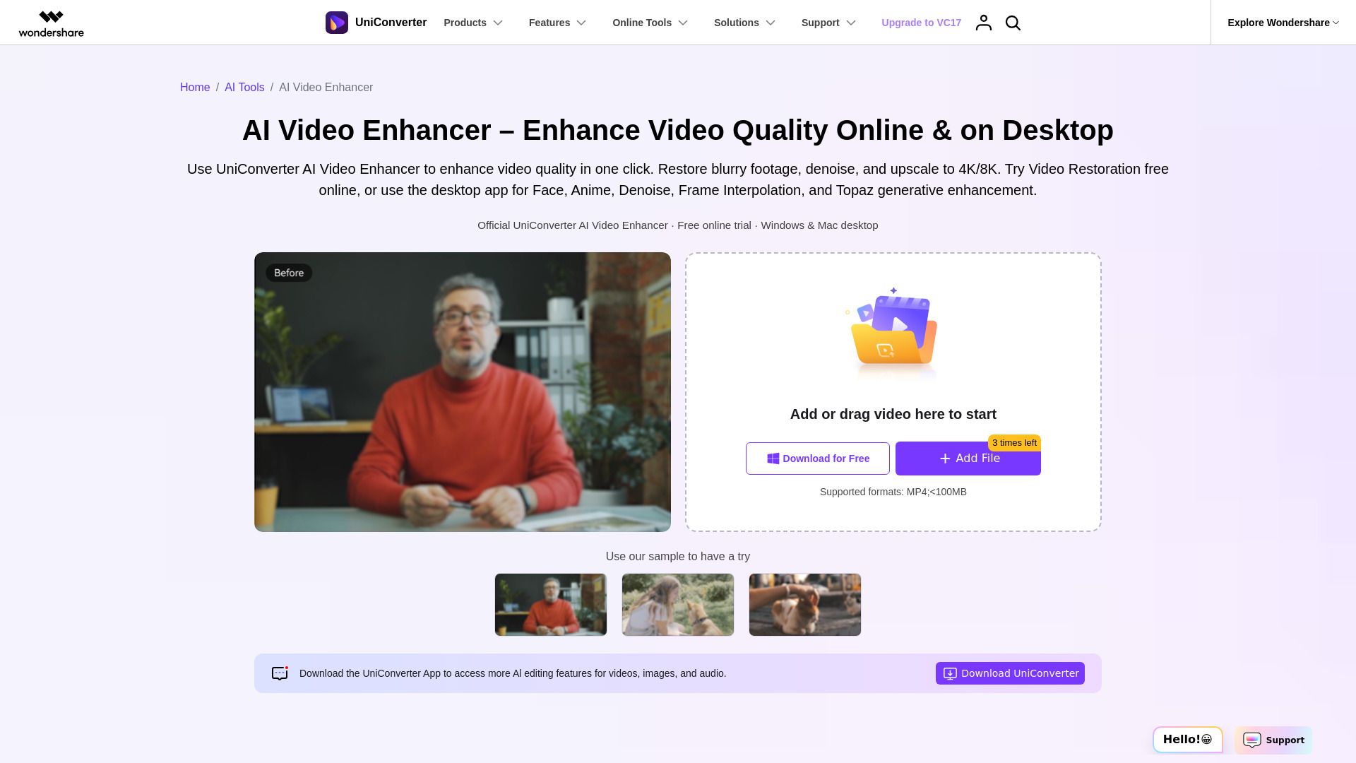 AI Video Enhancer - UniConverter