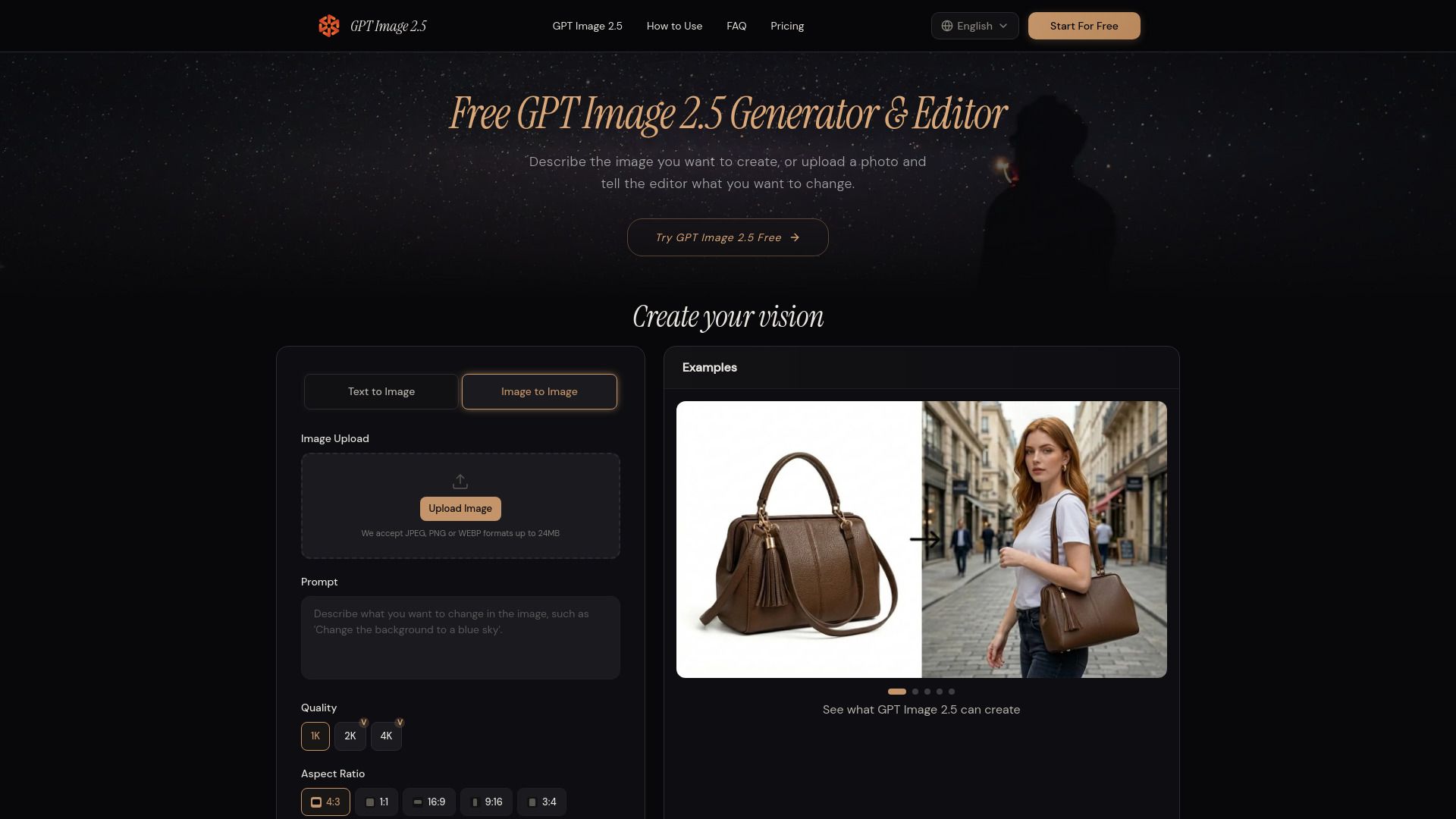 Free GPT Image 2.5 – AI Image Generator & Photo Editor