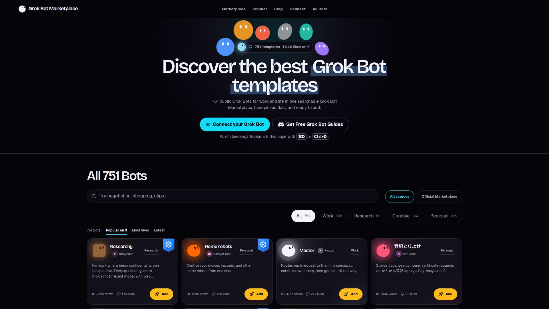Grok Bot Marketplace