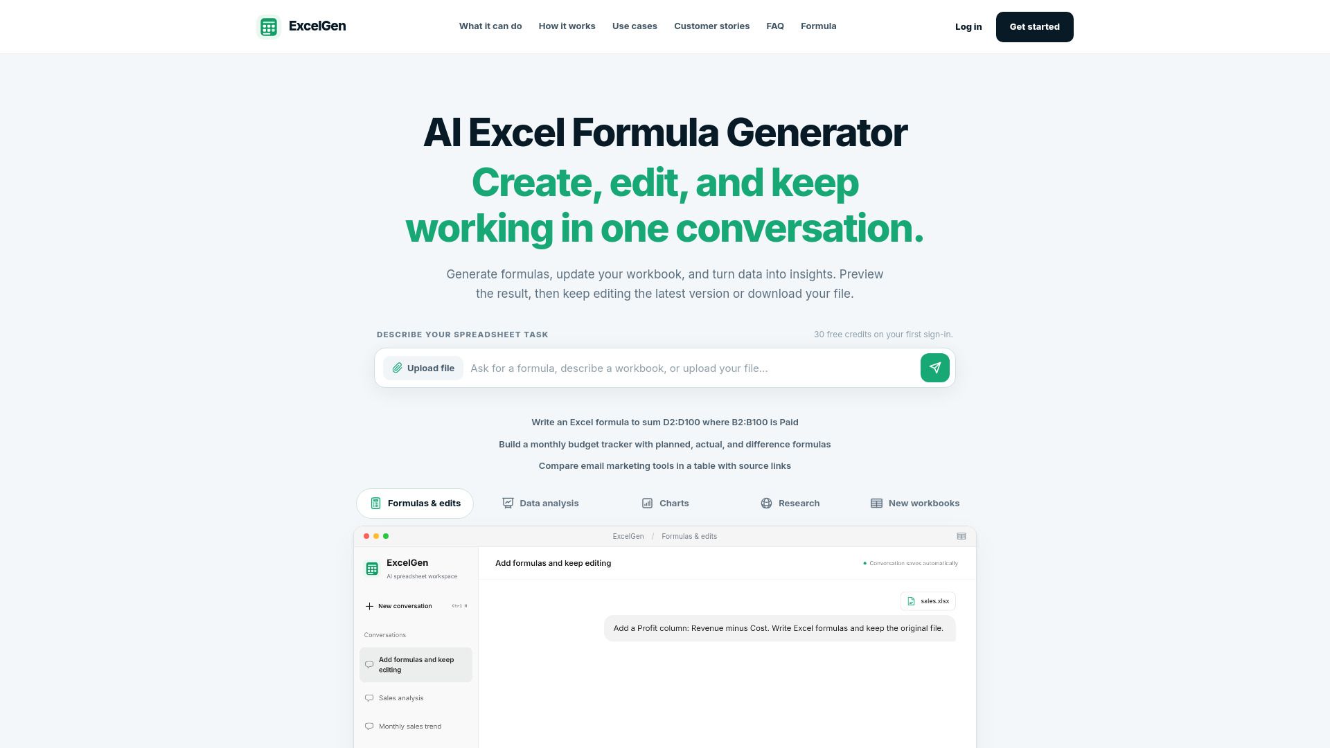 ExcelGen | AI Excel Formula Generator & Spreadsheet Assistant