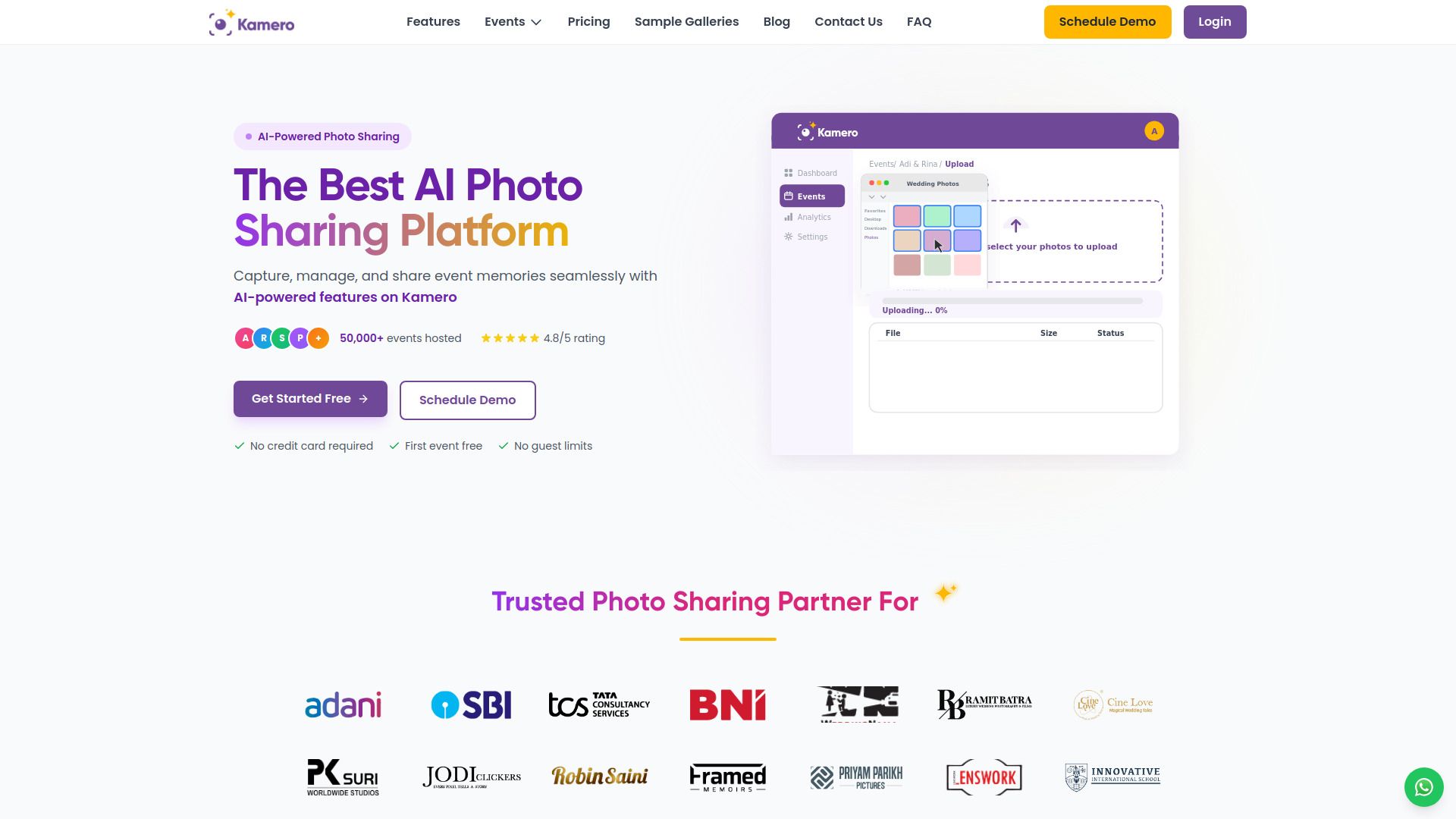 Kamero - AI Photo Sharing Platform for Events