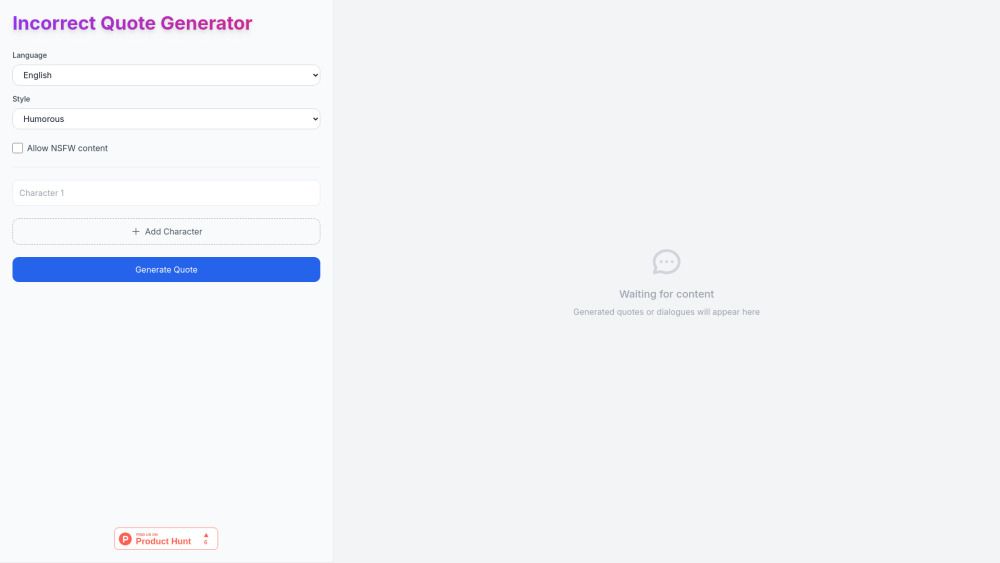 Incorrect Quote Generator