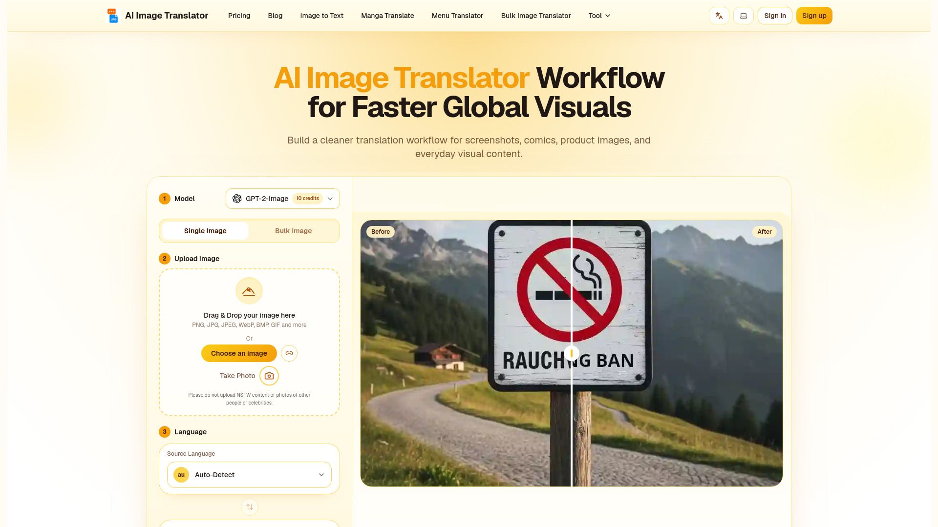 Global Scale Picture Text Translation