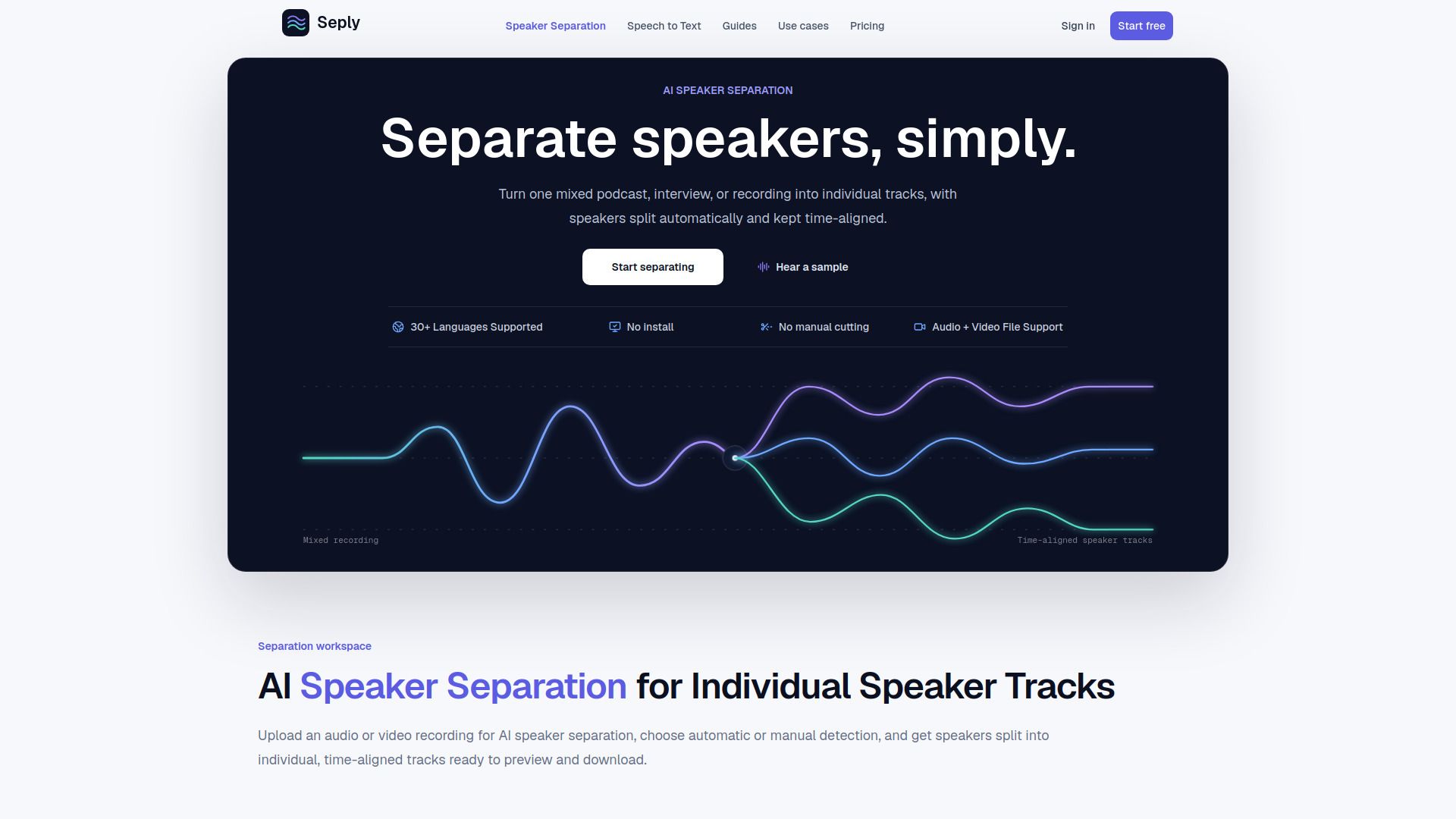 Seply Speaker Separation