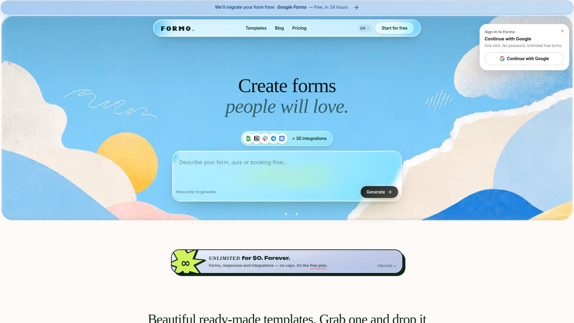 Formo. Forms built by AI.