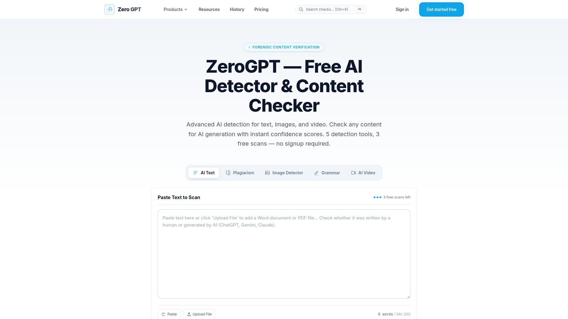 Zero GPT - AI Detector