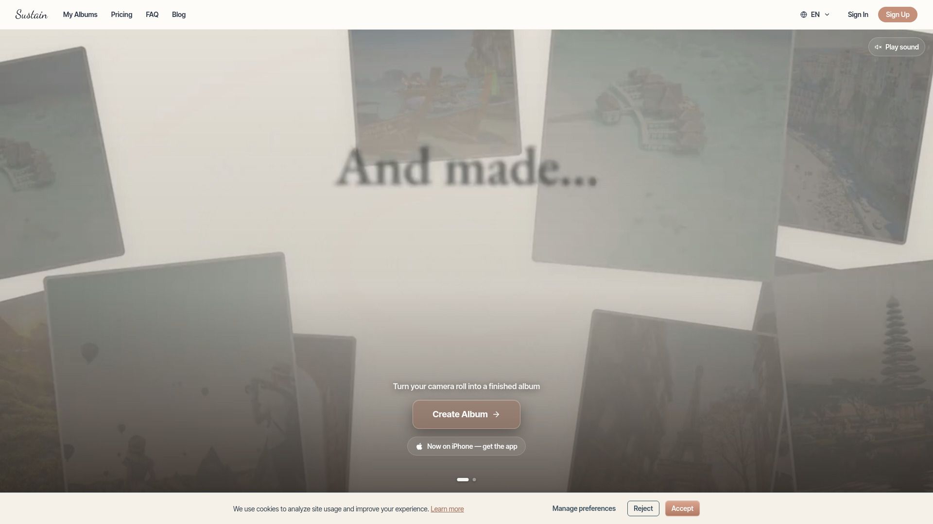 Sustain - AI Photo Album Maker.