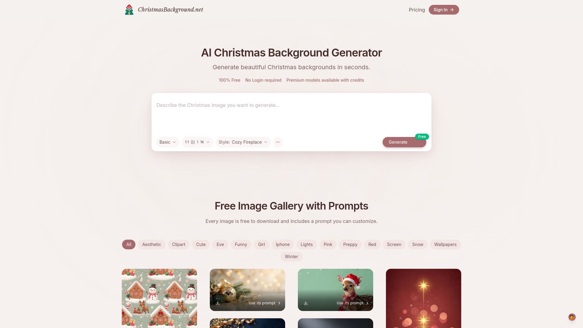 Christmas Background Gallery&Generator