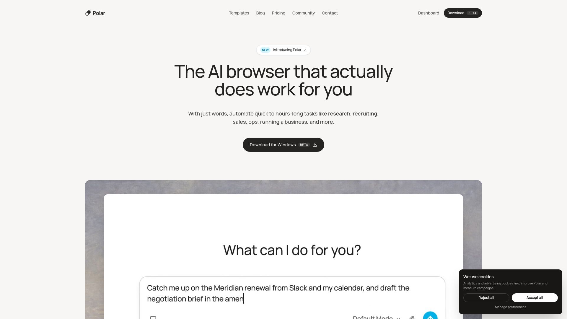 Polar: AI Browser