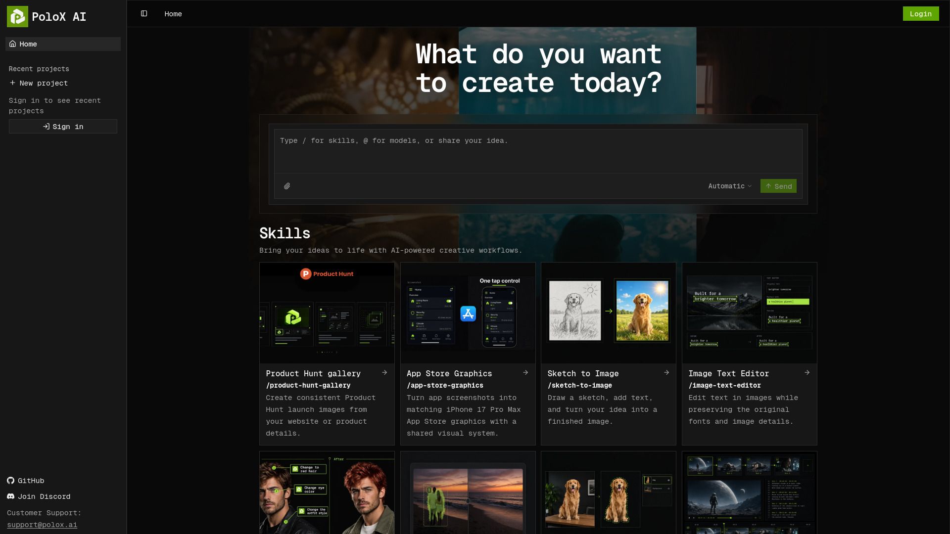 PoloX AI - Design and create in agent conversations and an infinite canvas.
