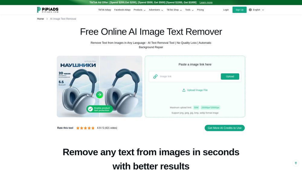 AI Image Text Removal For Ecom Image