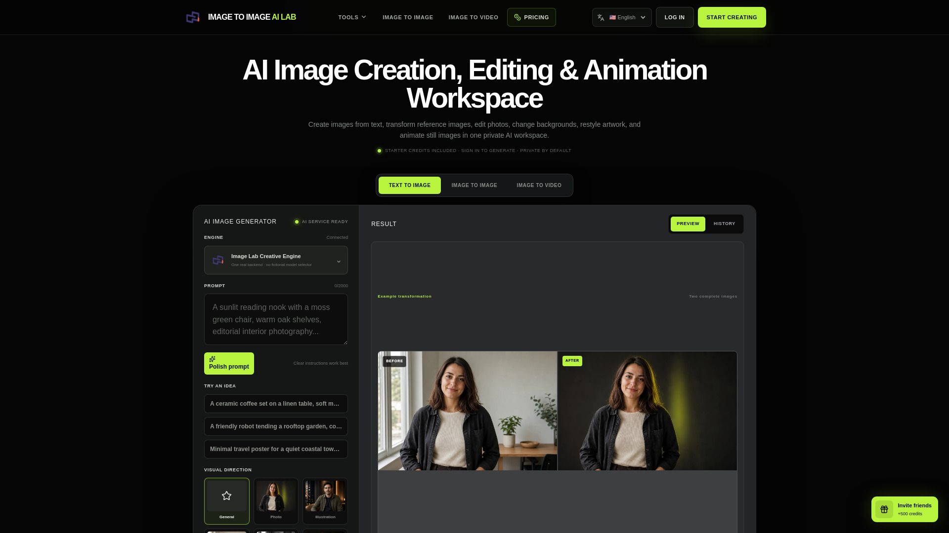 Image to Image Ai lab