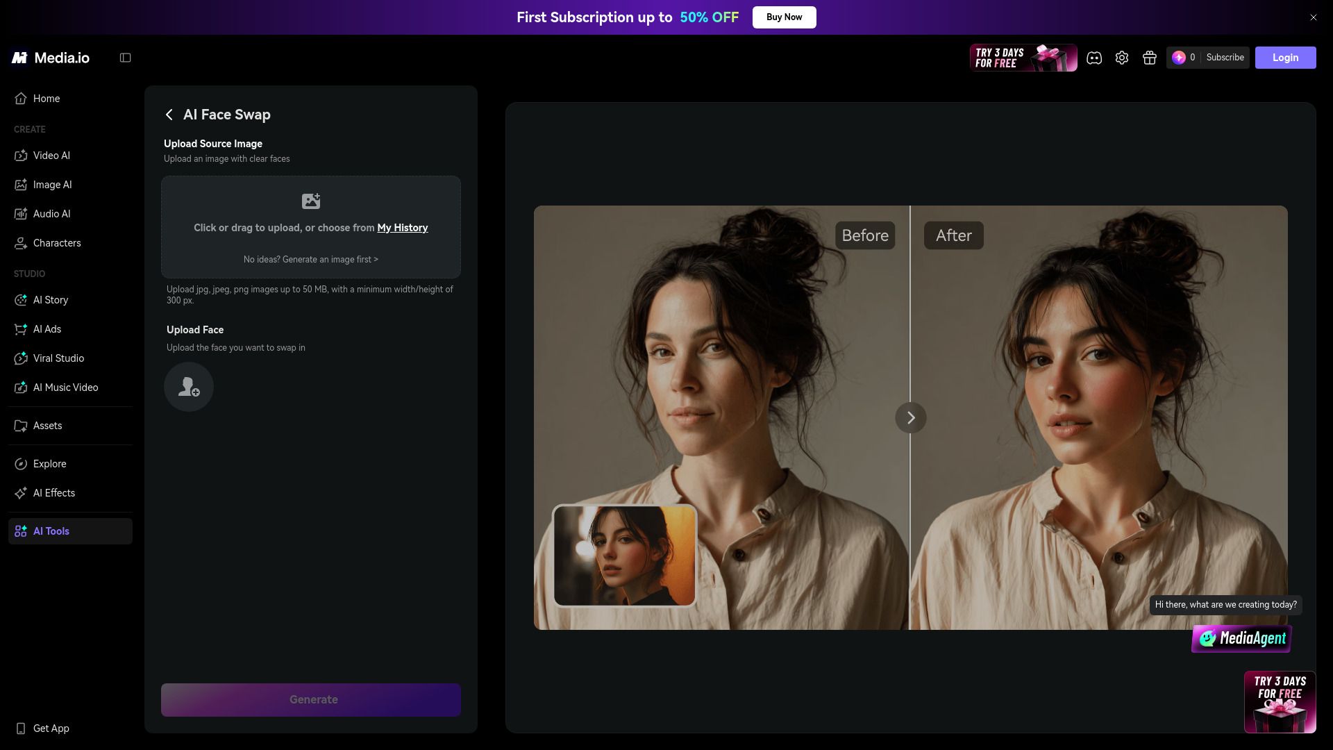 Media.io AI Face Swap