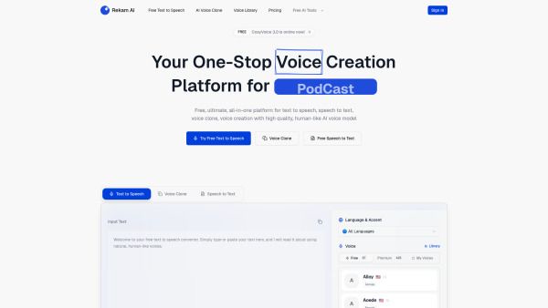 Rekam AI-Your One-Stop Voice Creation Platform