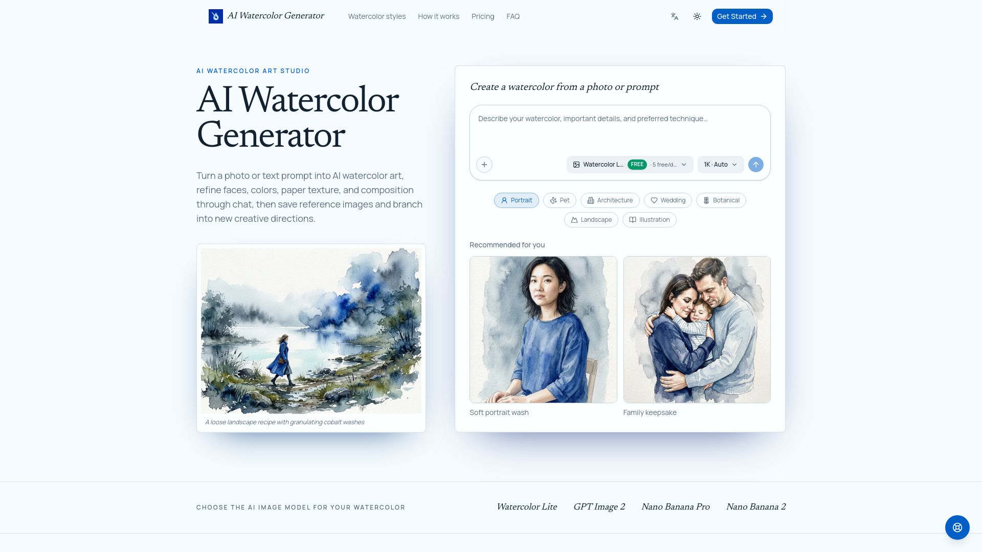 AI Watercolor Generator