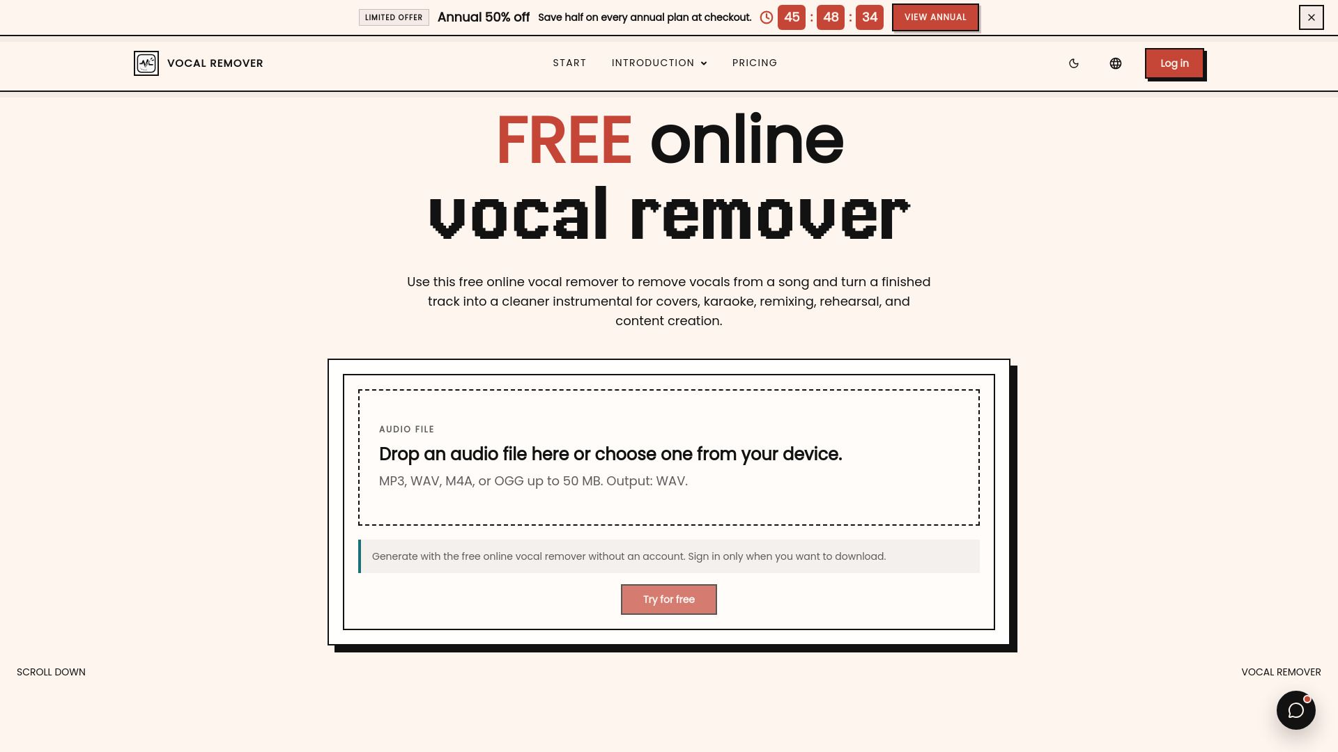 Online Vocal Remover