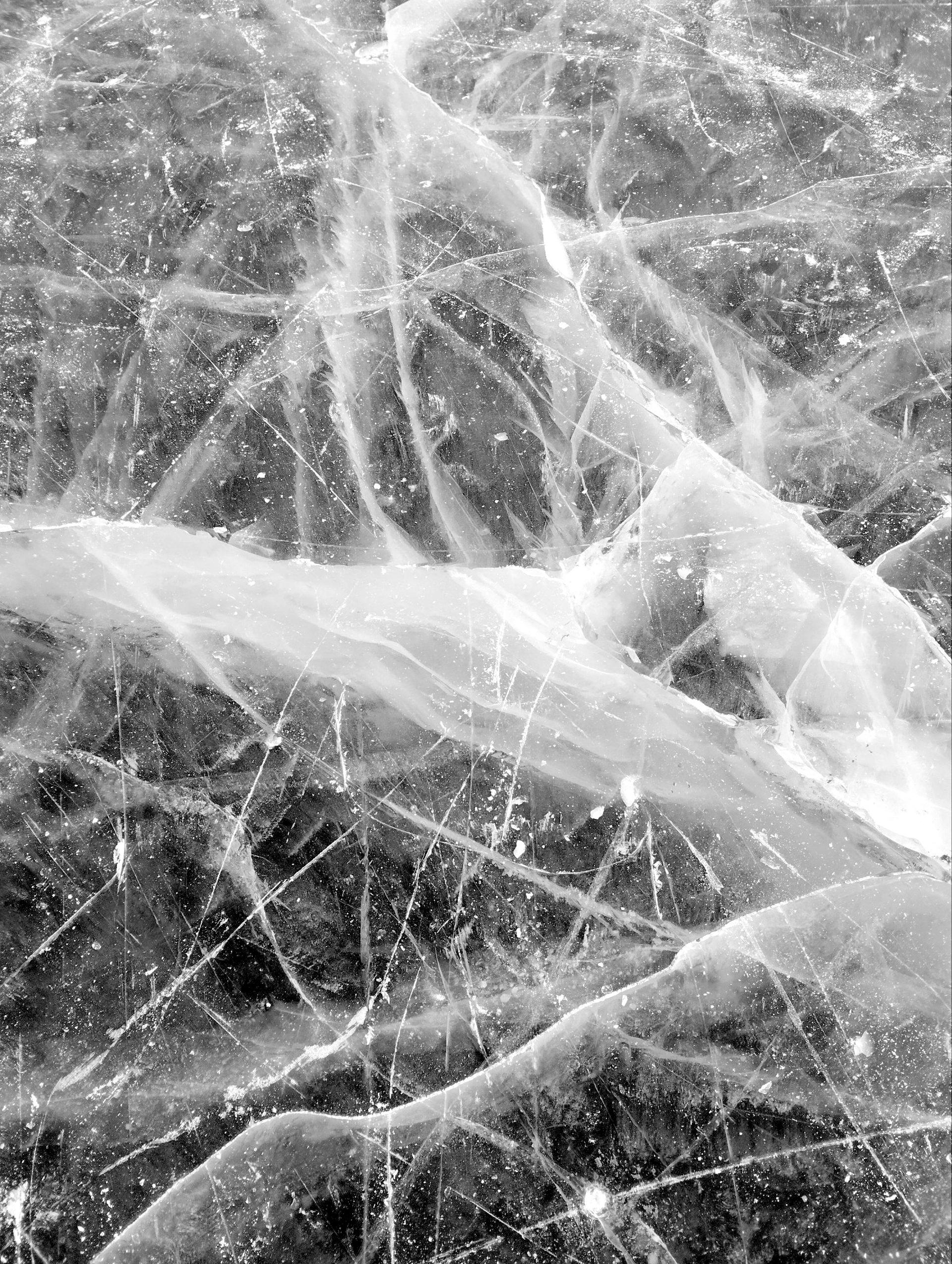 Ice in black and white