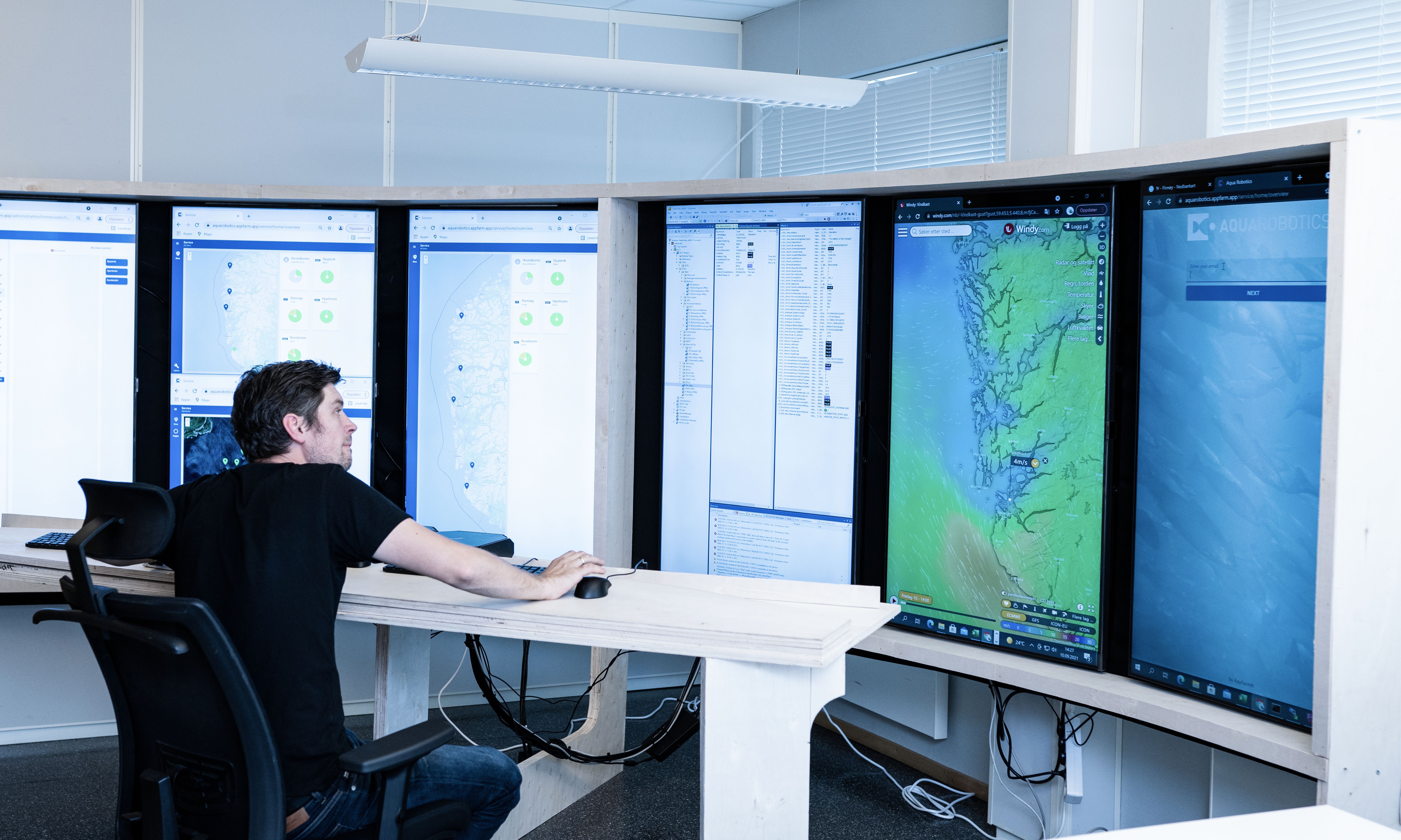 A man working in a control room 