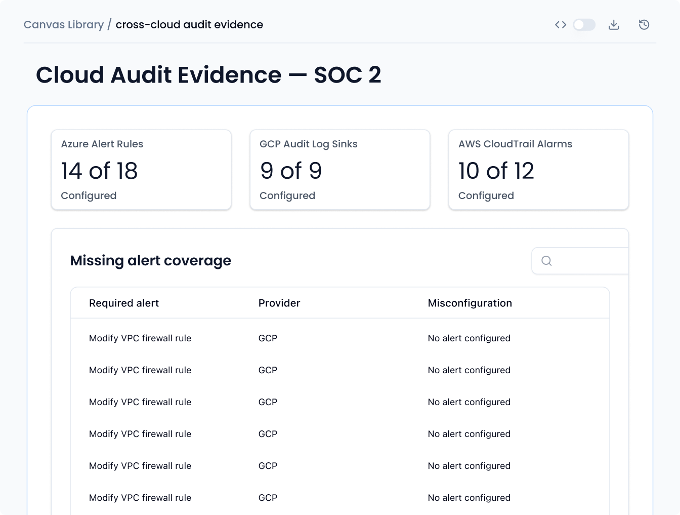 Pull compliance evidence across clouds