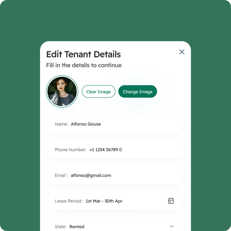 The Kompas tenant portal on a phone