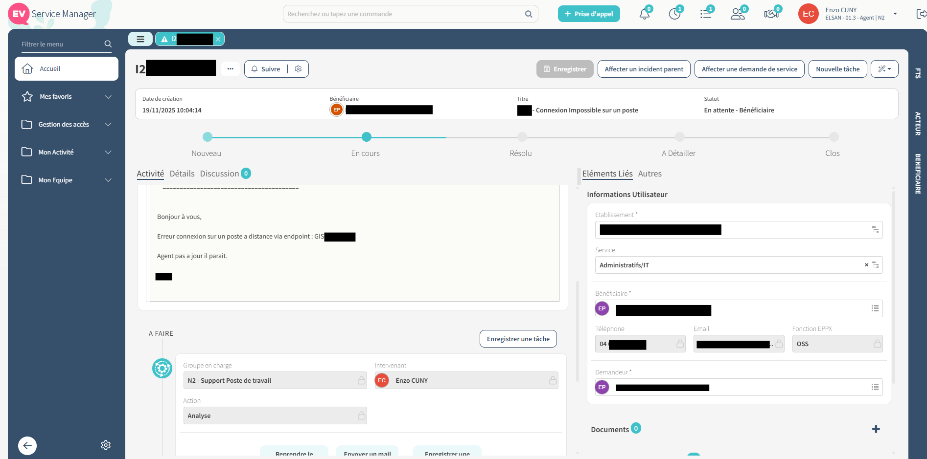 Support et assistance N1/N2/N3