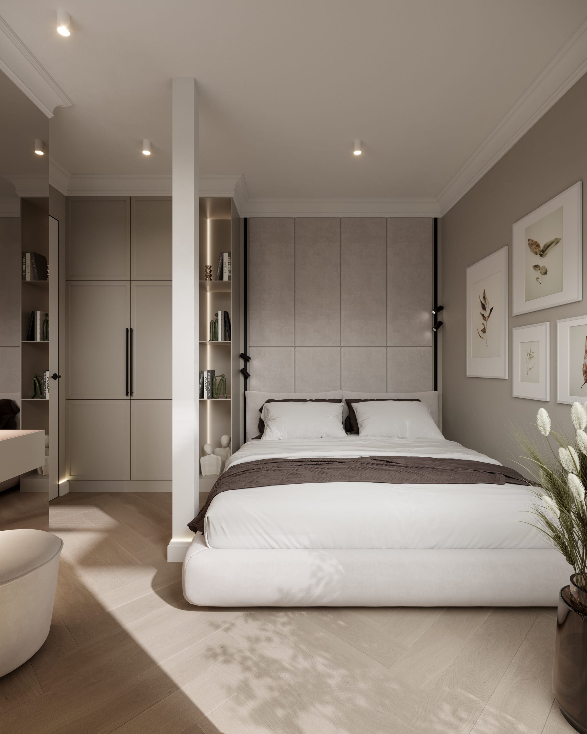 Moderne Küchenvisualisierung im Brahmsallee Projekt mit eleganten Details und funktionalem Design.