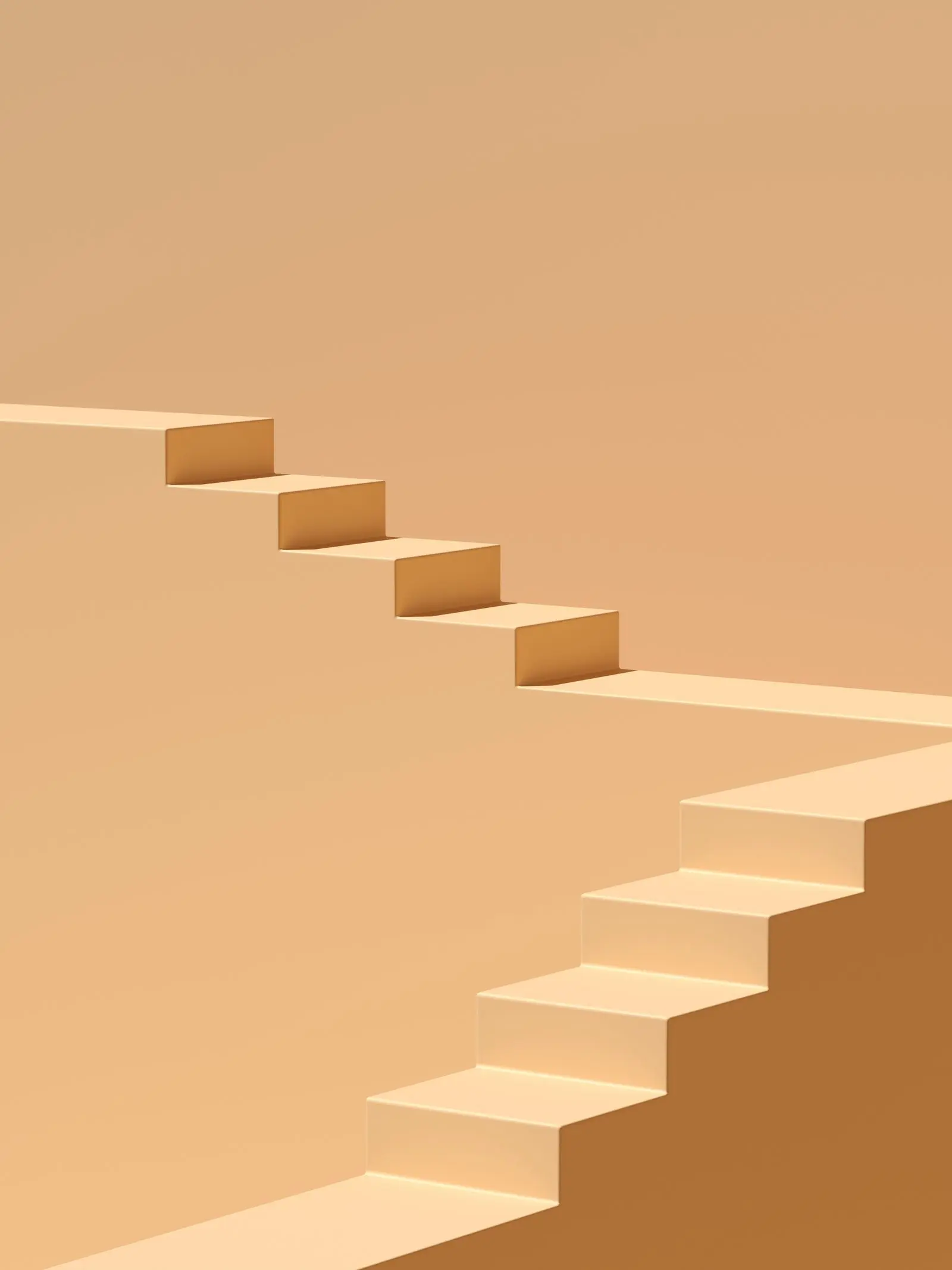 Artistic 3D depiction of a staircase