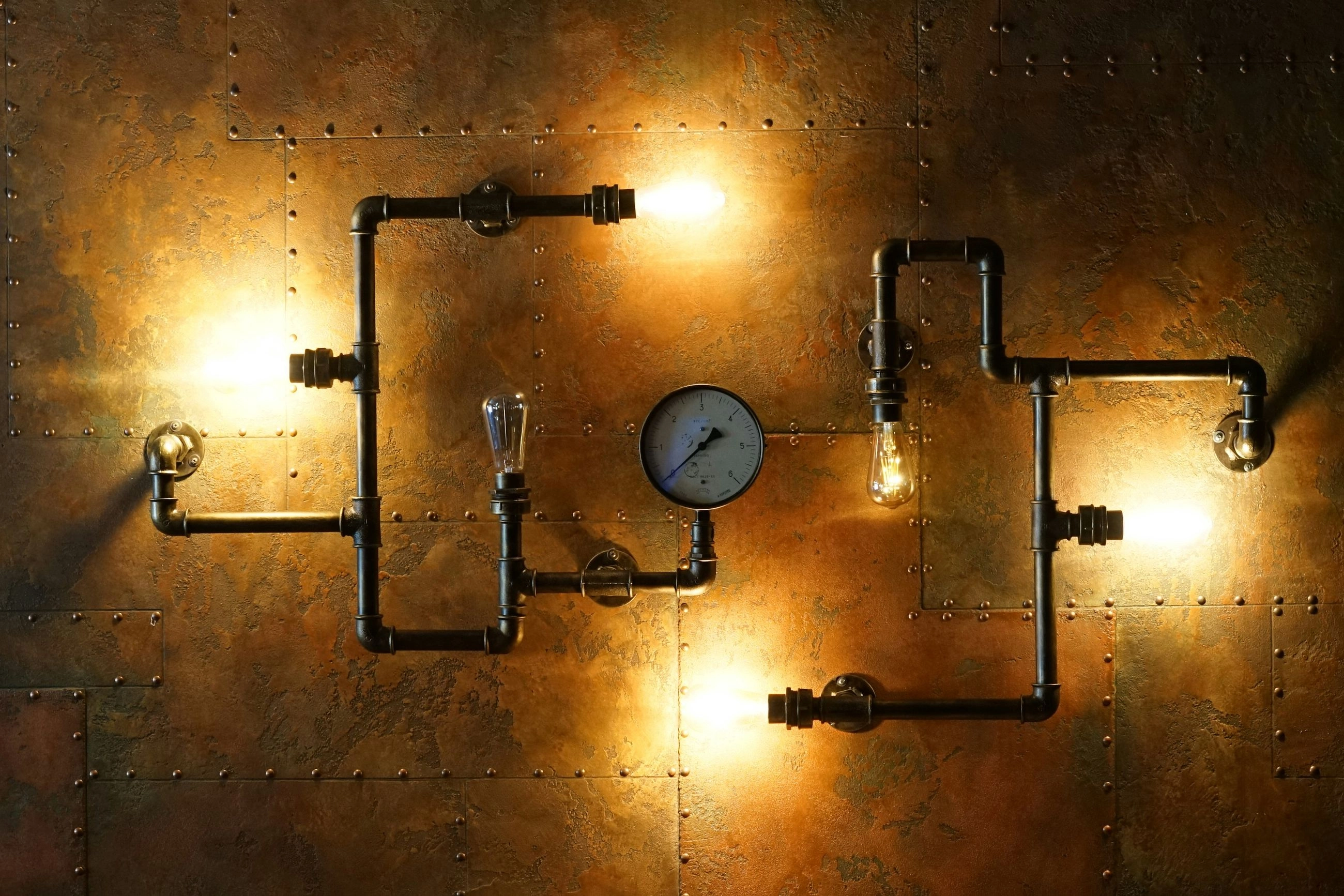 Pipes, gauges, lights