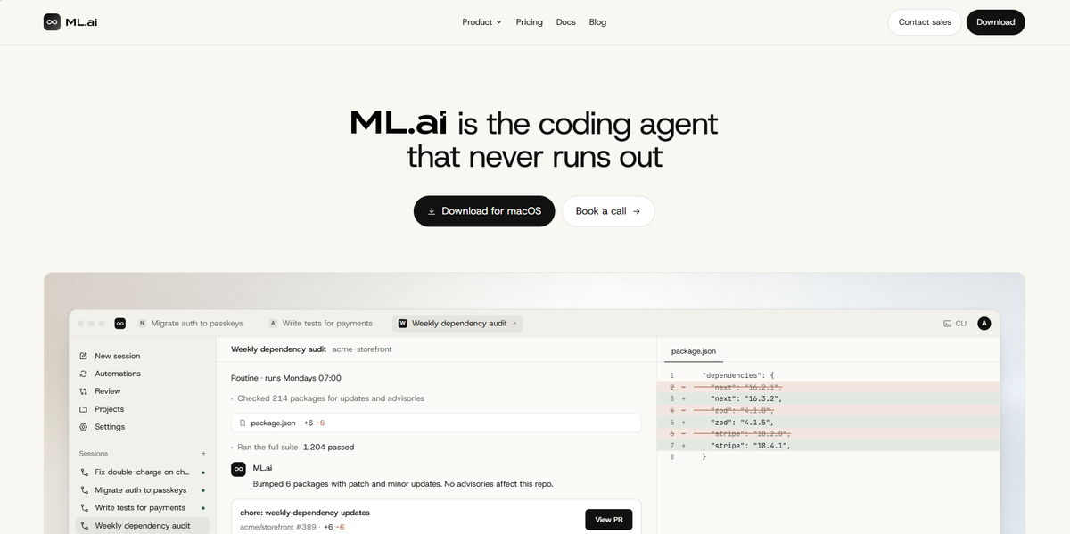 ML.ai: per-step model routing and diff-before-write in VS Code
