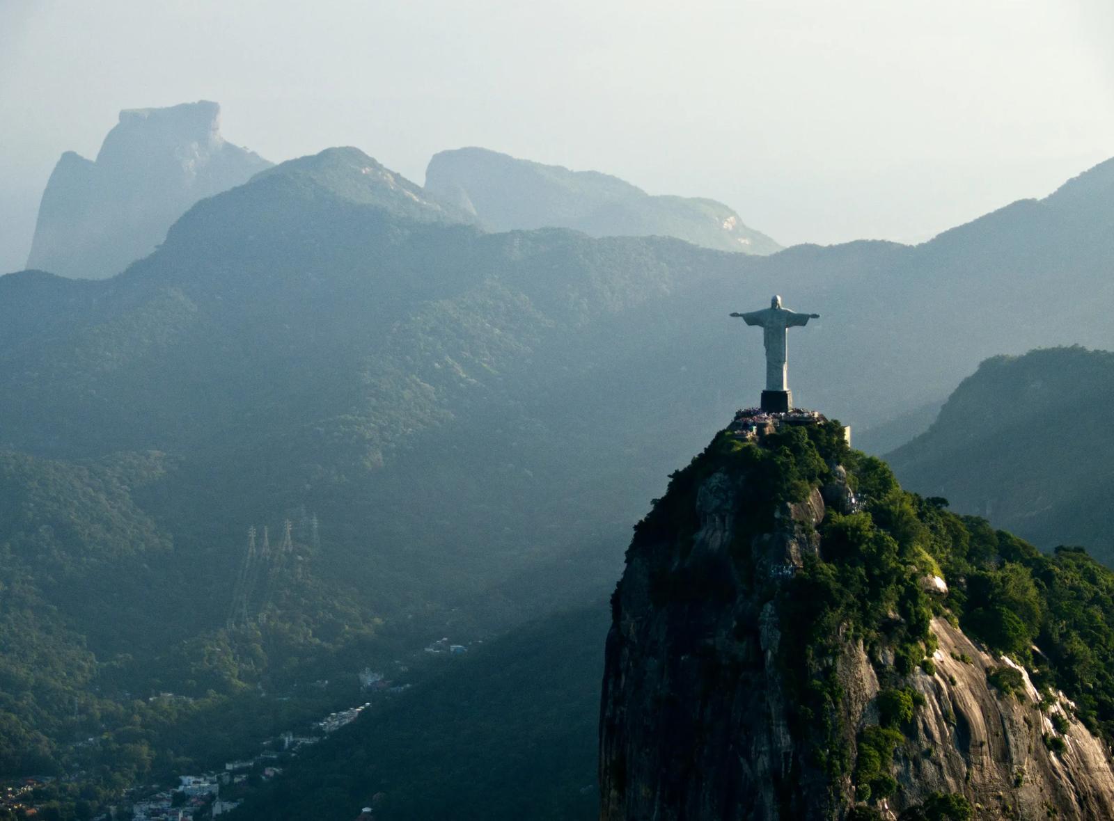 Christ the Redeemer above Rio de Janeiro, a destination for Rhino intercity trips