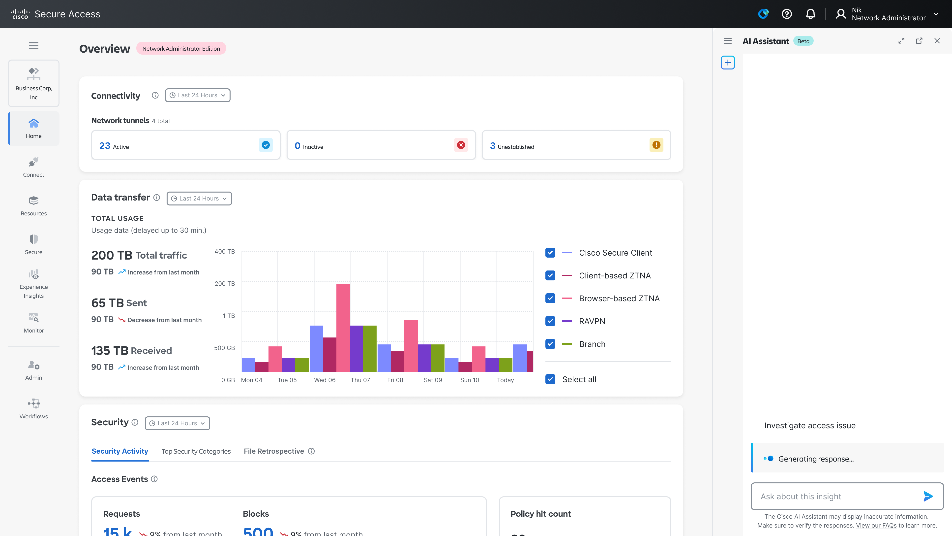 AI assistant initiates the investigation