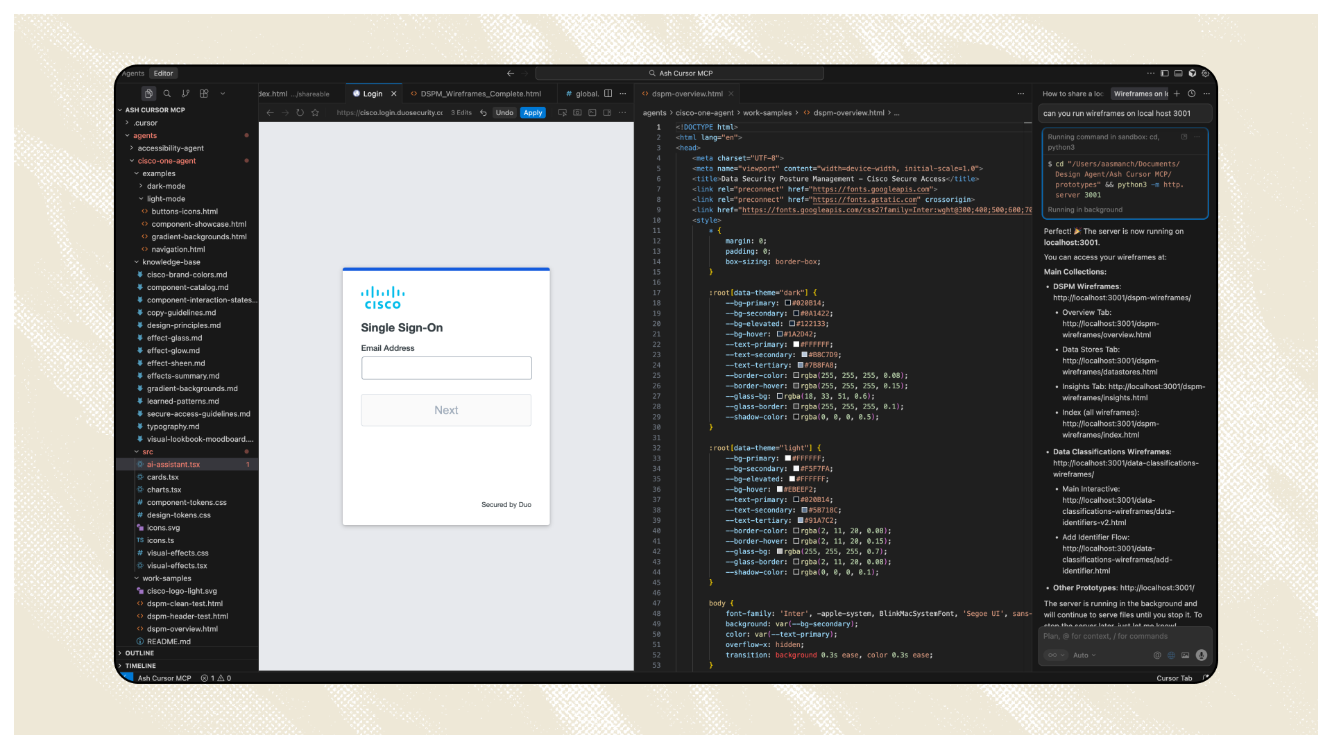 IDE view of the orchestrator