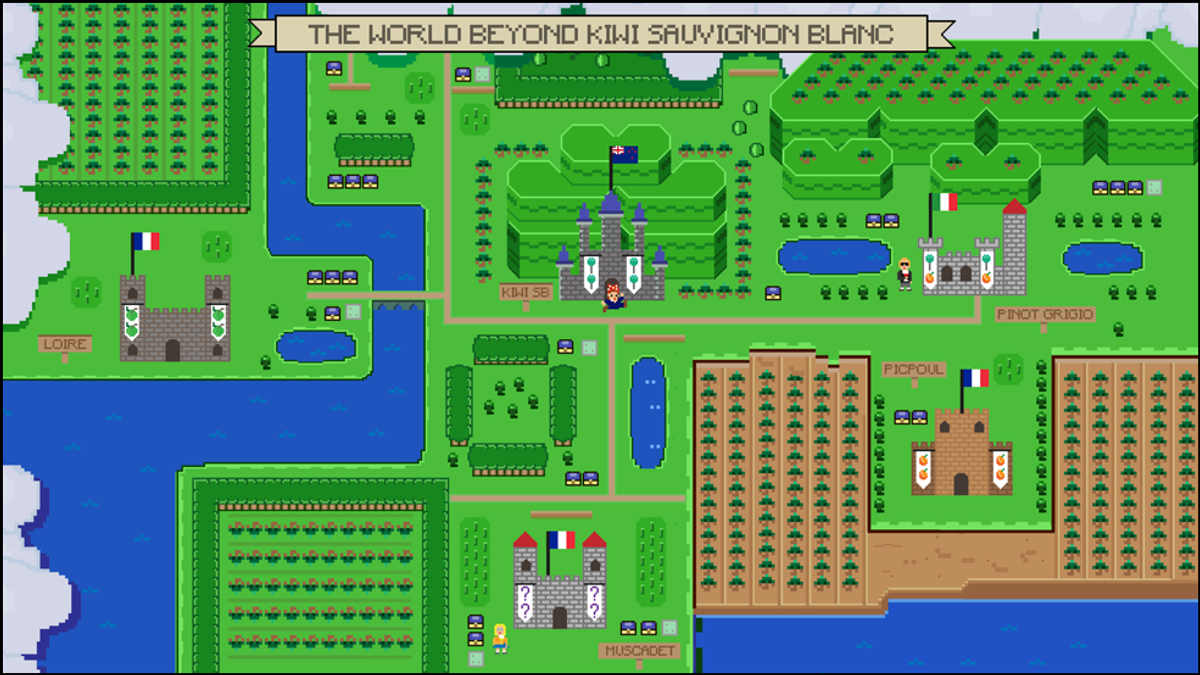 A fantasy map linking kiwi sauvignon blanc with other similar wine styles