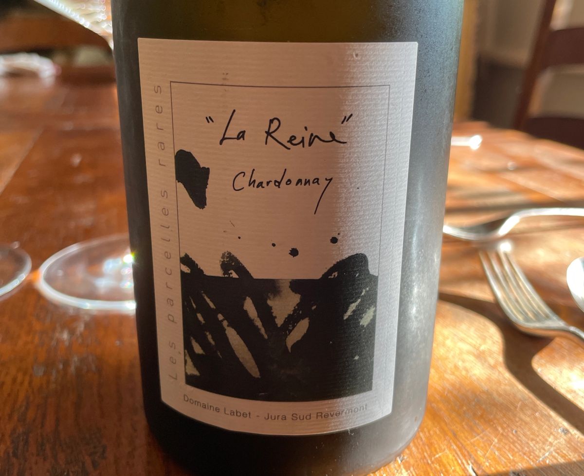 A perfectly chilled bottle of Chardonnay La Reine by Domaine Labet