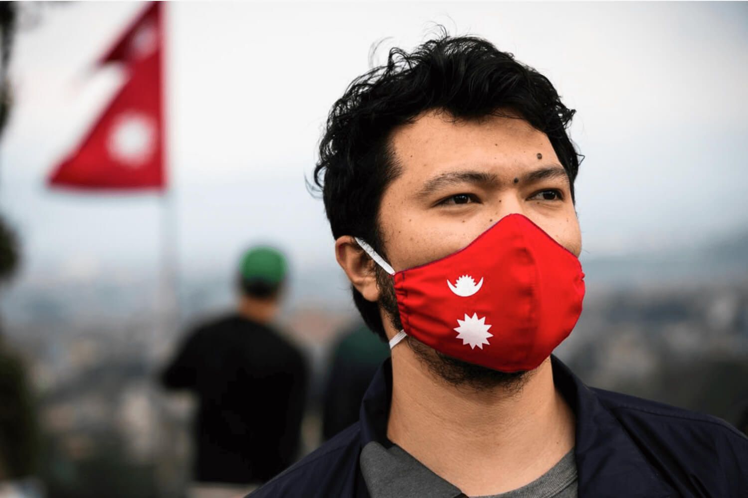 Protective mask used during an air pollution episode