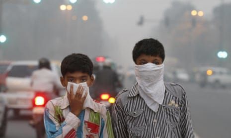 Children outdoors learning about clean air and respiratory health