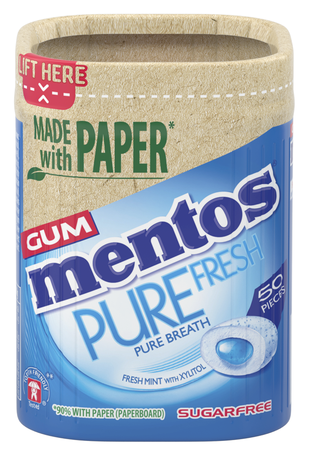 Mentos Gum Pure Fresh Paperboard Freshmint