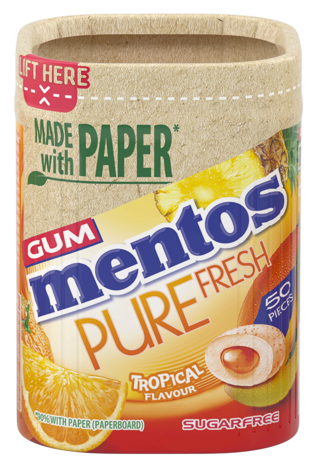 Mentos Gum Pure Fresh Paperboard Tropical