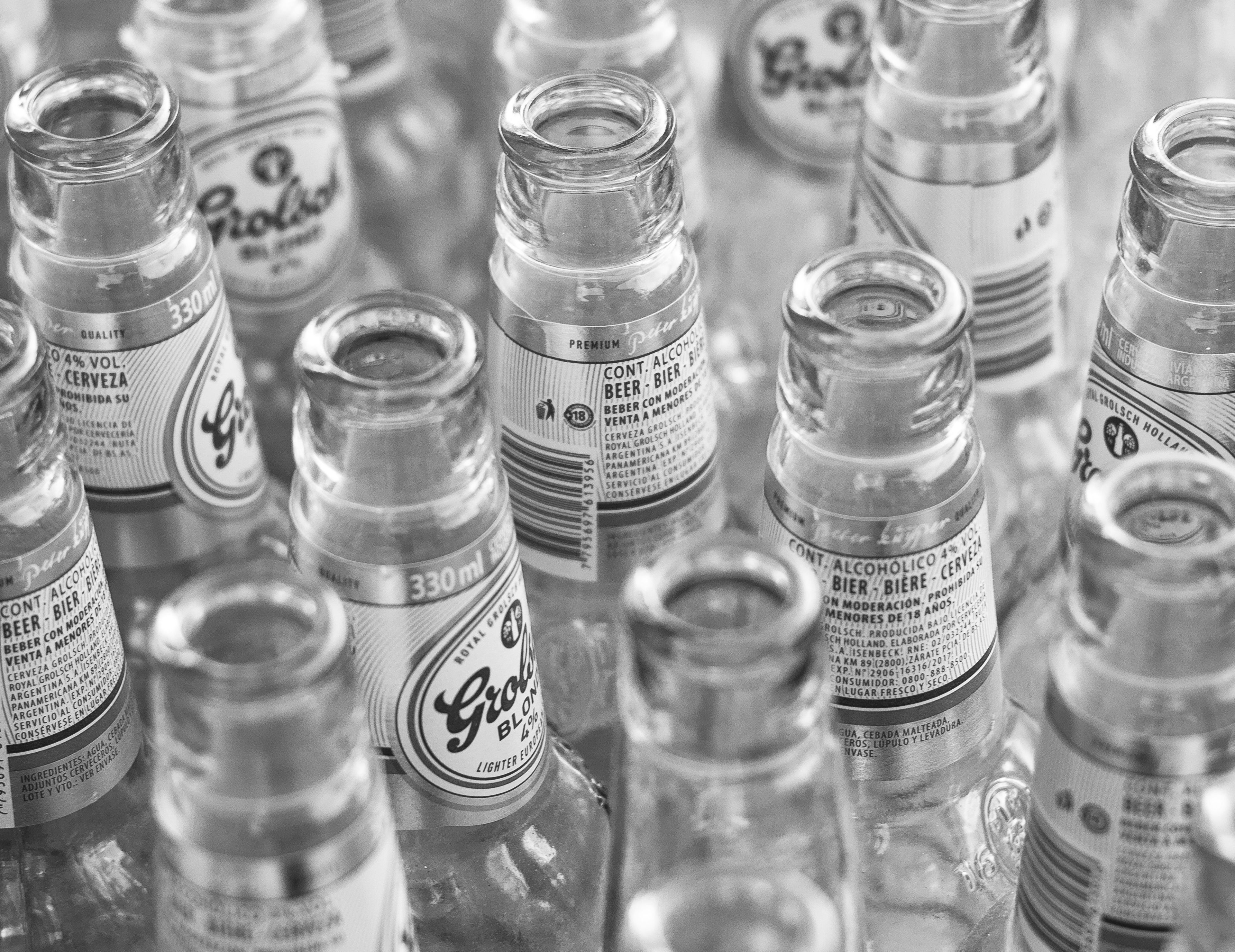 Empty beer bottles