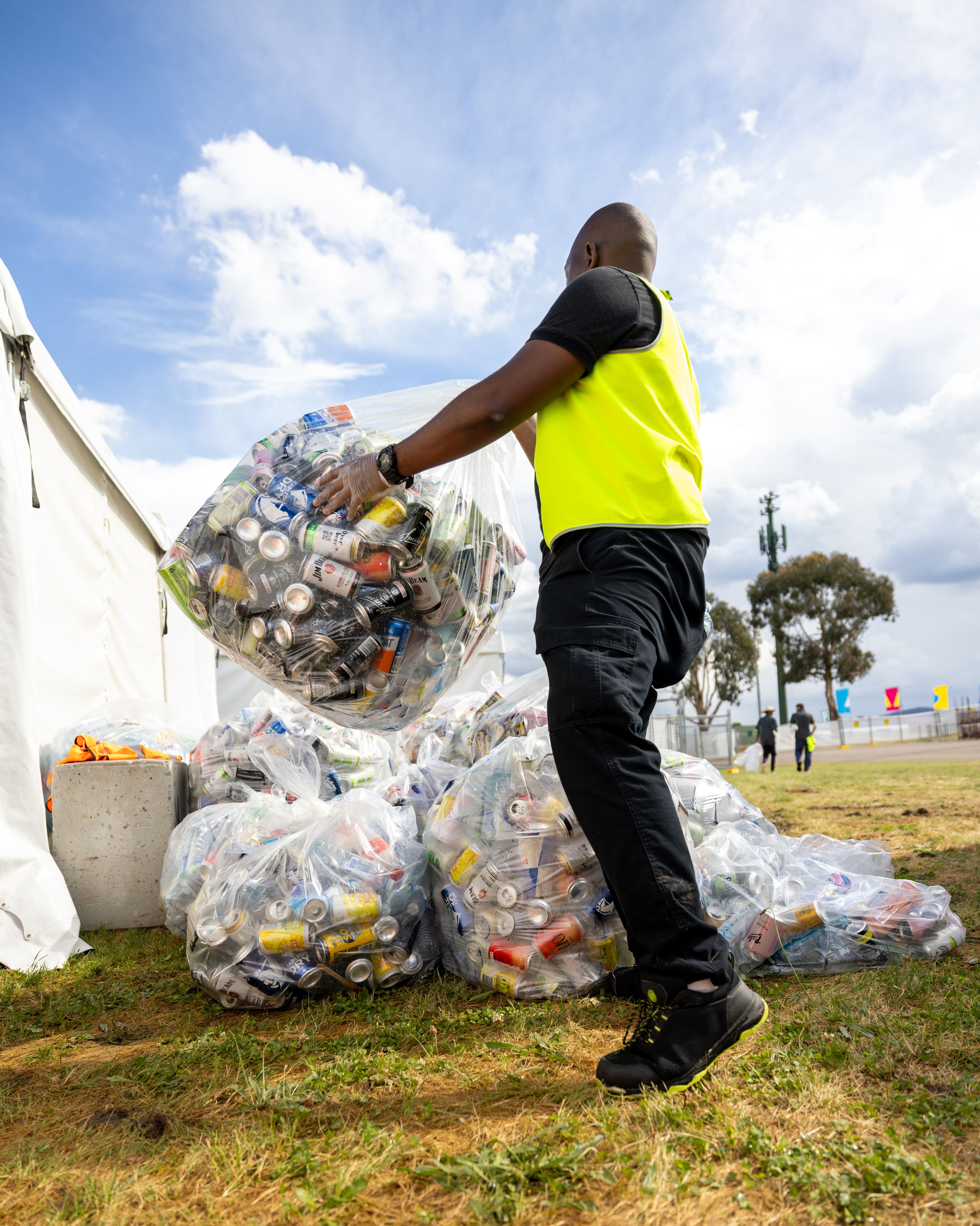 Hand throwing away trash