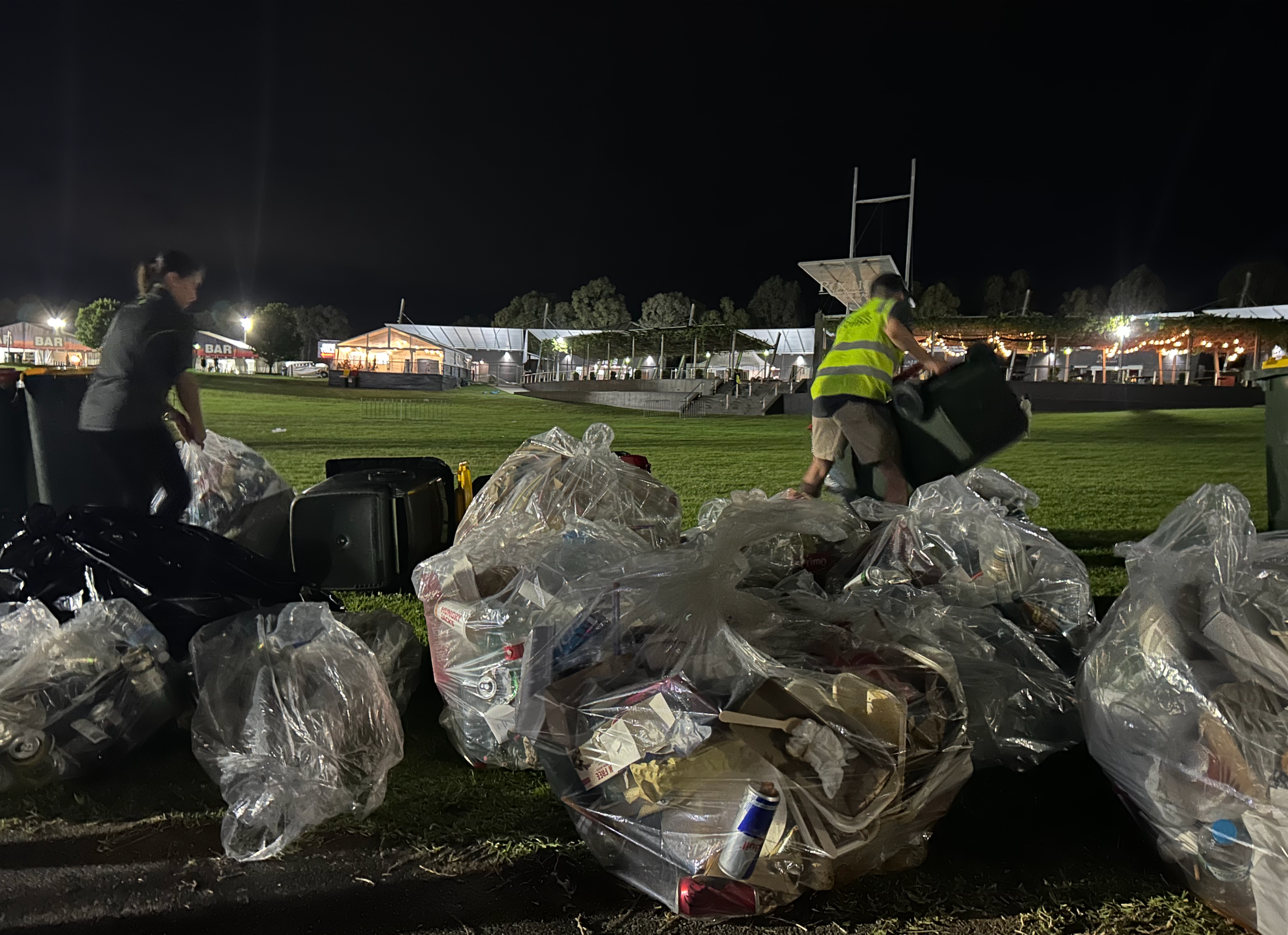 Clean Vibes team sorting waste by category