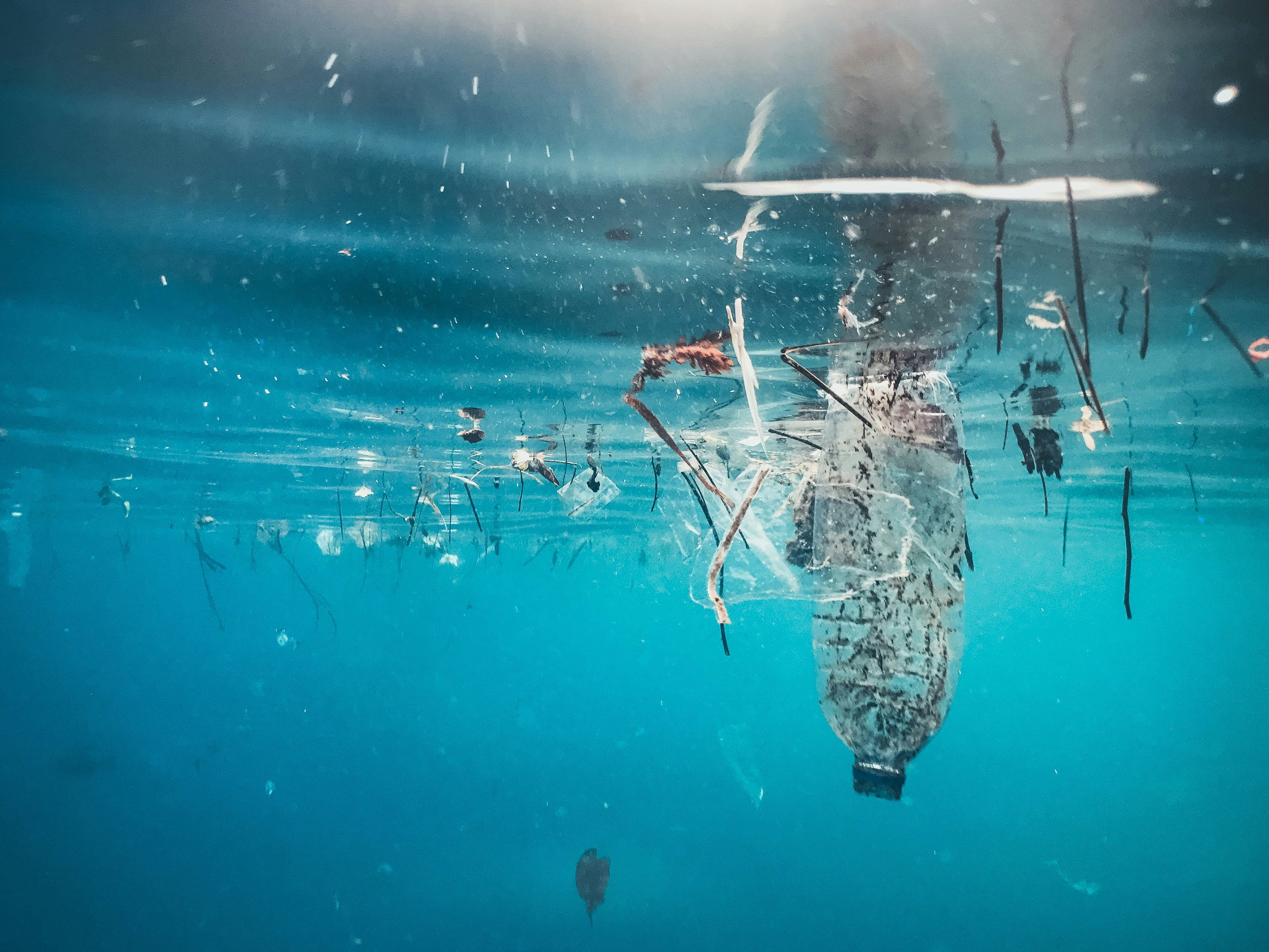 Polluted ocean due to plastic