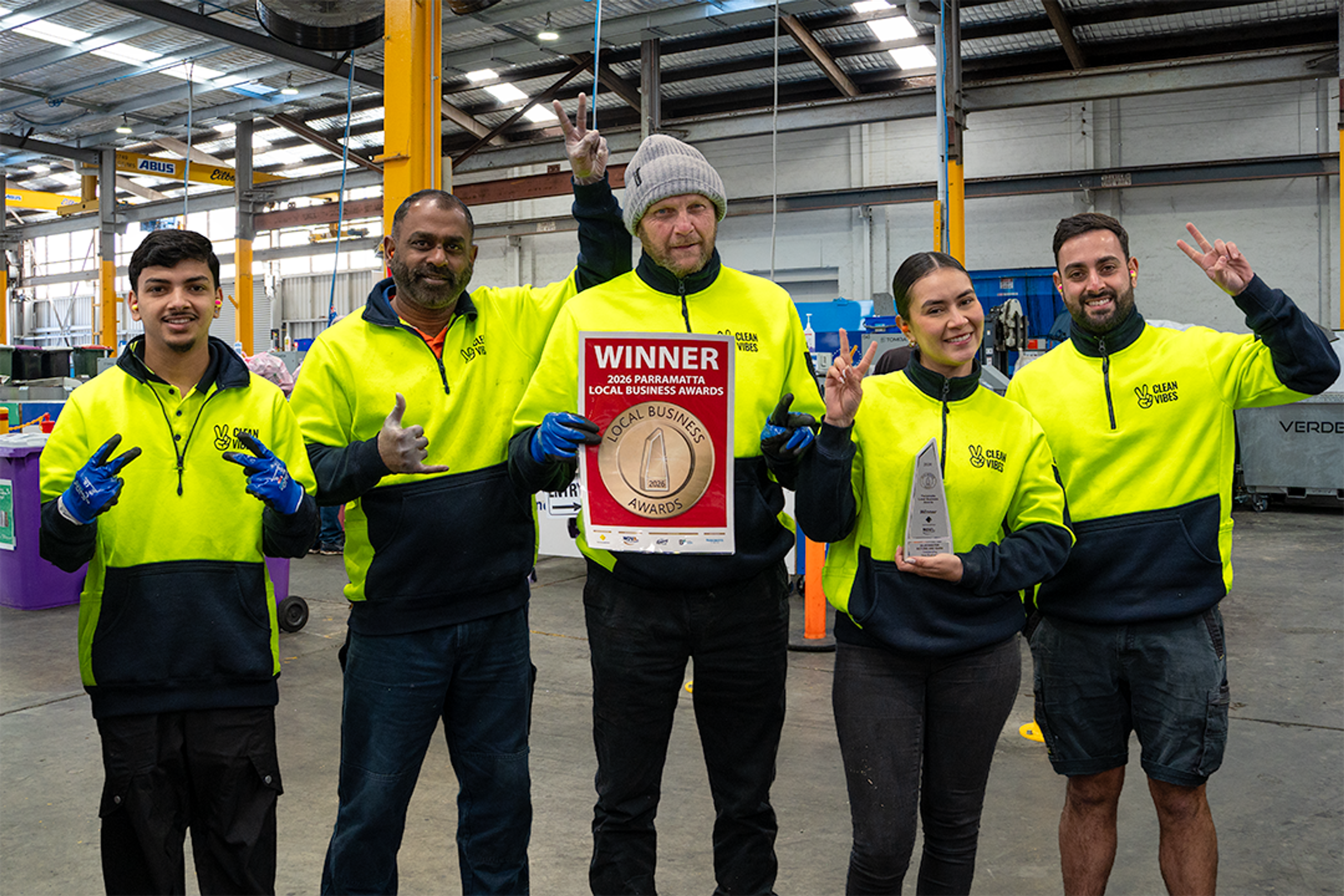 Silverwater Depot Staff holding Local Business Award