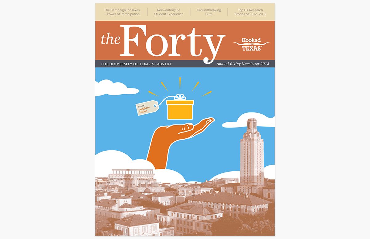 Cover of “the Forty” University of Texas at Austin annual giving newsletter