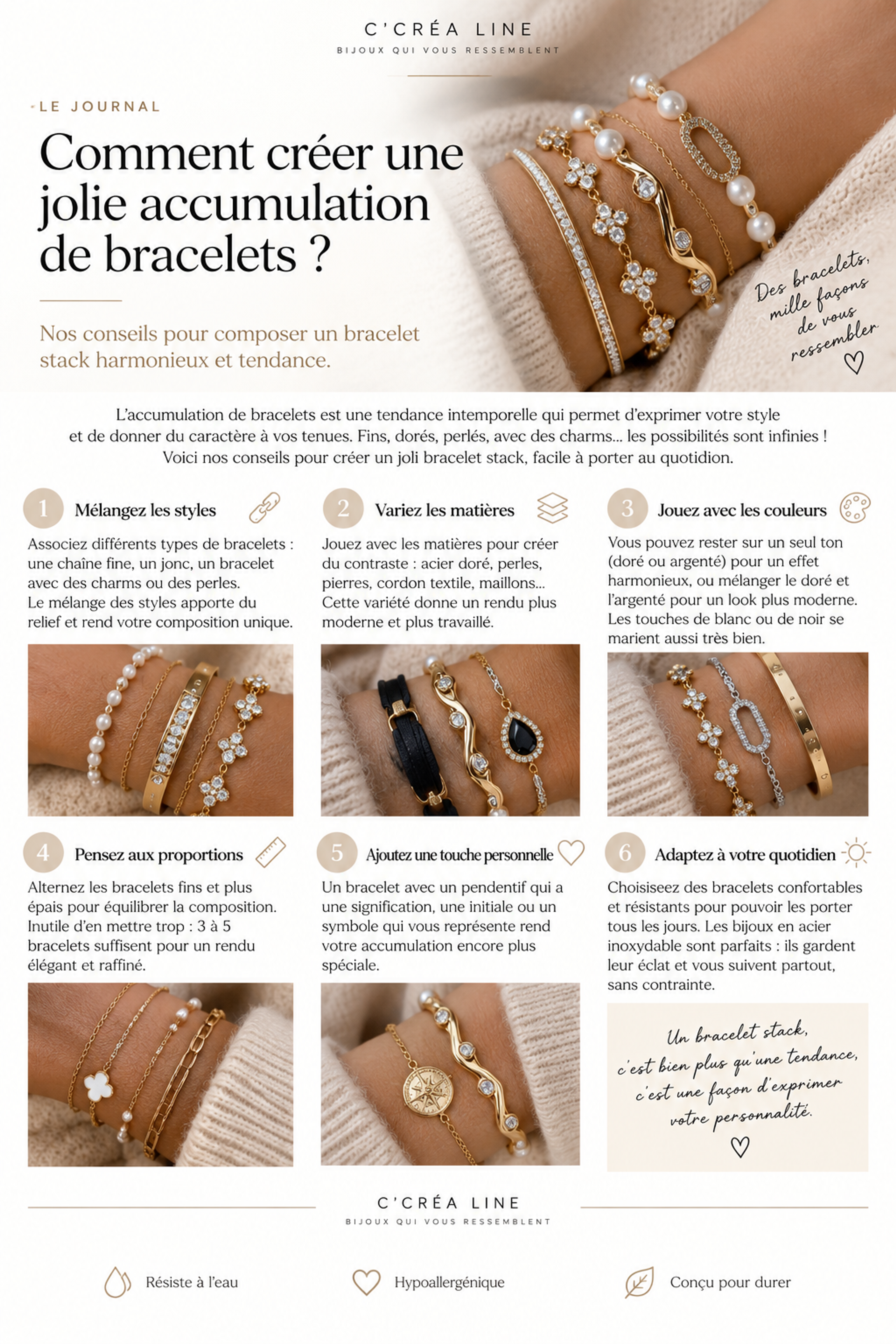 Bracelet en acier inoxydable CCRÉALINE