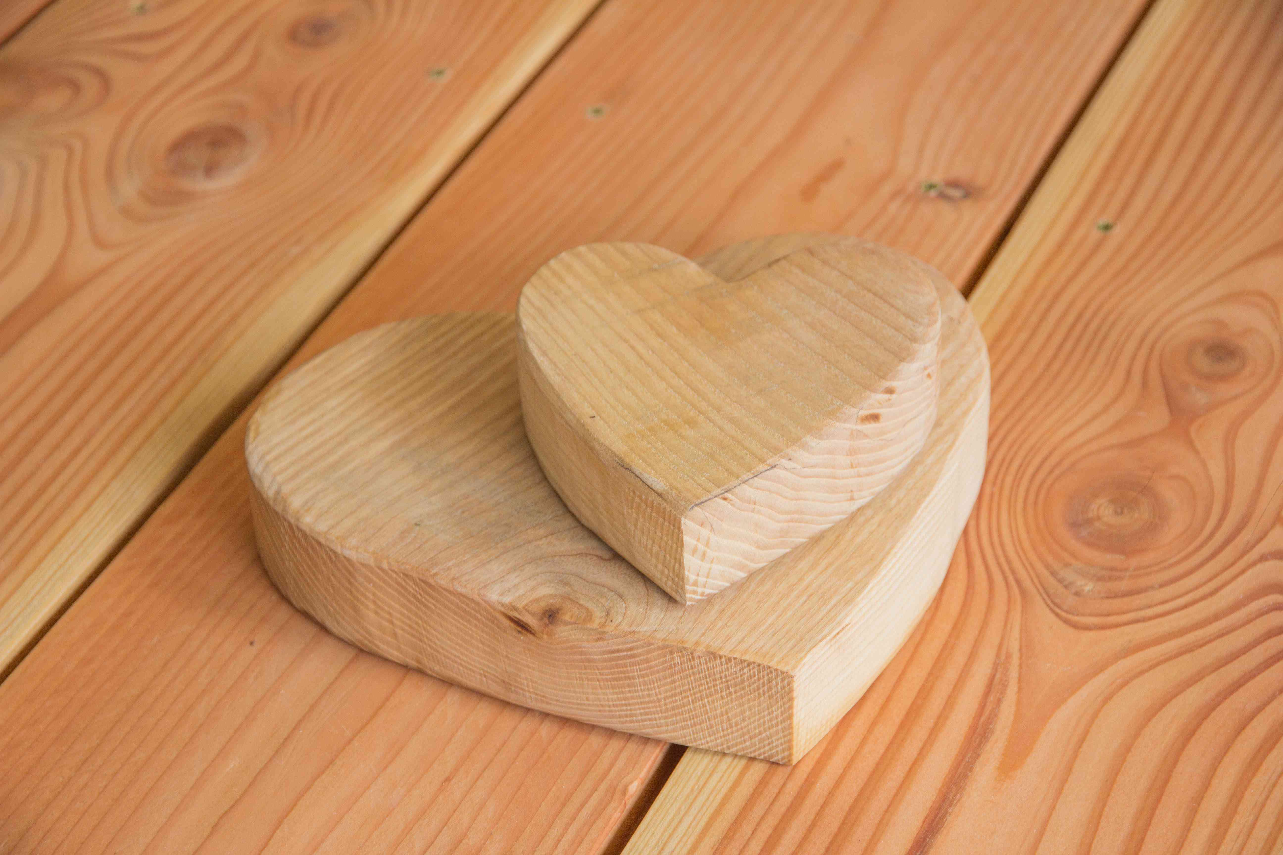 Houten hart middel en klein