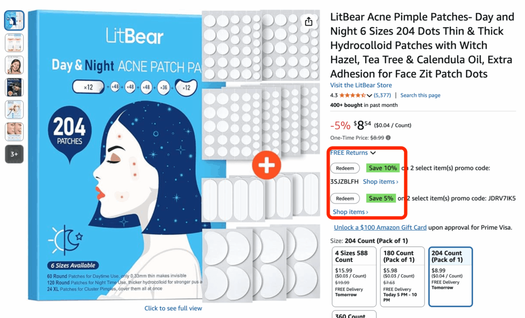 Example of Amazon Promo Codes
