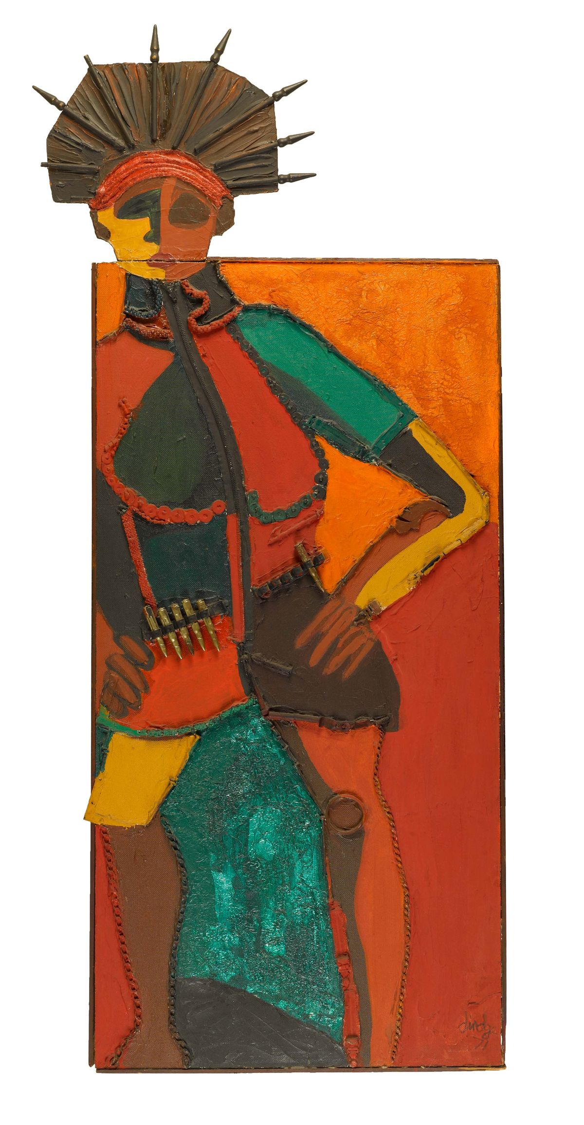 Mixed media portrait of a woman